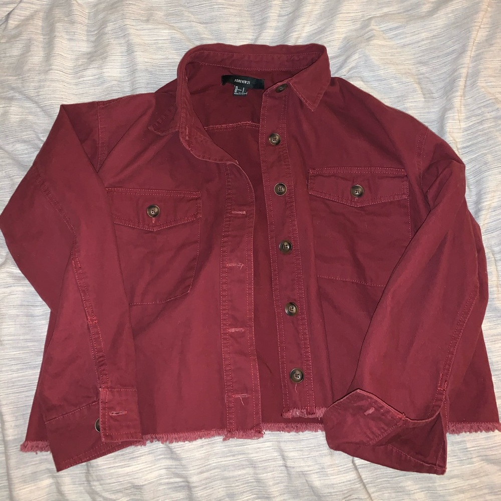 Super cute crop top red jacket